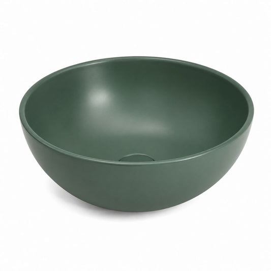 Vasque à poser ronde vert foncé en céramique 40 cm x 14 cm
