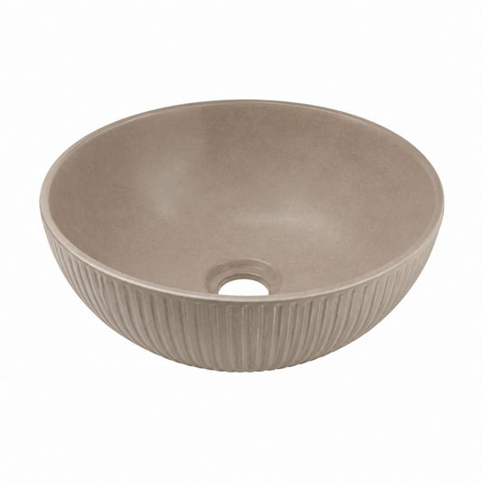 Vasque à poser ronde taupe en céramique 40 x 40 x 14 cm