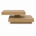 Table basse pivotante chêne clair en MDF plaqué chêne 100 x 60 x 36 cm