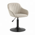 Chaise de salle à manger pivotante réglable beige en polyester avec piètement en acier 60 x 60 x 81-93 cm