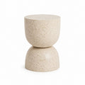 Table d’appoint ronde beige en terrazzo 40 x 40 x 50 cm