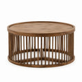 Table basse ronde en bois massif marron 80 x 80 x 45 cm